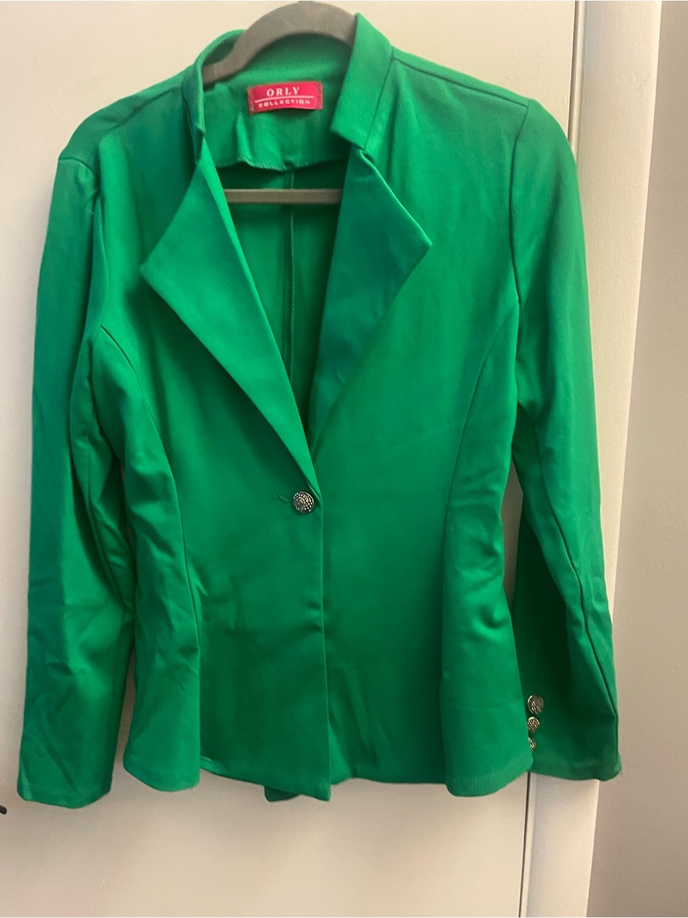 Green Single-Button Tailored Blazer